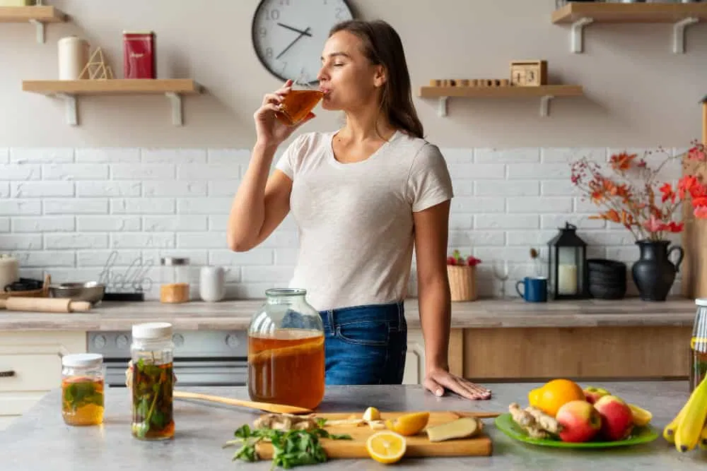 Healthy Woman Starting Her Morning With Science Backed Nutrition Drinks